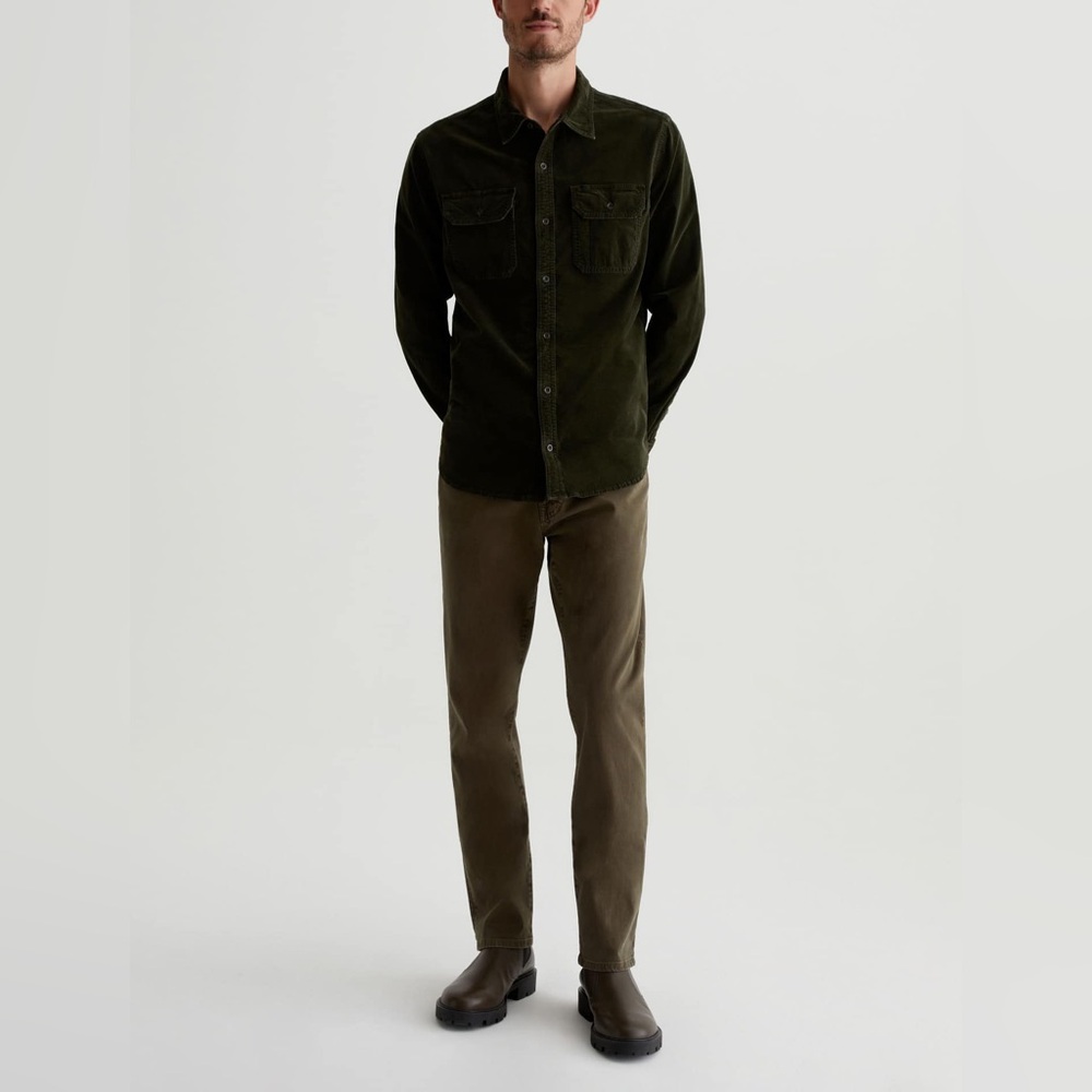 AG Adriano Goldschmeid Everett Slim Straight Corduroy Pant Green 36 x 34 NWT